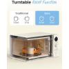 imageCOMFEE Retro Ovens Small 9 Preset Programs 09 cuft Countertop Compact Microwaves with MultiStage Cooking Mute Function LED Digital Red900W CMOMMP02AARD Red09 CuFt Apricot