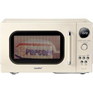 imageCOMFEE Retro Ovens Small 9 Preset Programs 09 cuft Countertop Compact Microwaves with MultiStage Cooking Mute Function LED Digital Red900W CMOMMP02AARD Red09 CuFt Apricot