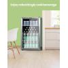 imageCOMFEE CRV115TAST Cooler 115 Cans Beverage Refrigerator Adjustable Thermostat Glass Door With Stainless Steel Frame Reversible Hinge Door And Legs For Home Apartment115 Cans