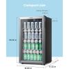 imageCOMFEE CRV115TAST Cooler 115 Cans Beverage Refrigerator Adjustable Thermostat Glass Door With Stainless Steel Frame Reversible Hinge Door And Legs For Home Apartment115 Cans