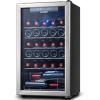 imageCOMFEE CRW29S3AST Freestanding Wine Cellar 29 Bottle Wine Cooler Refrigerators Quiet Operation Compressor Glass Door Stainless Steel Frame For RedampampWhite WineampampBeerBlack29 Bottle