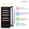 imageCOMFEE CRW29S3AST Freestanding Wine Cellar 29 Bottle Wine Cooler Refrigerators Quiet Operation Compressor Glass Door Stainless Steel Frame For RedampampWhite WineampampBeerBlack28 Bottles