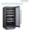 imageCOMFEE CRW29S3AST Freestanding Wine Cellar 29 Bottle Wine Cooler Refrigerators Quiet Operation Compressor Glass Door Stainless Steel Frame For RedampampWhite WineampampBeerBlack28 Bottles