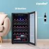 imageCOMFEE CRW29S3AST Freestanding Wine Cellar 29 Bottle Wine Cooler Refrigerators Quiet Operation Compressor Glass Door Stainless Steel Frame For RedampampWhite WineampampBeerBlack29 Bottle
