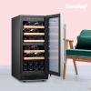 imageCOMFEE CRW29S3AST Freestanding Wine Cellar 29 Bottle Wine Cooler Refrigerators Quiet Operation Compressor Glass Door Stainless Steel Frame For RedampampWhite WineampampBeerBlack28 Bottles