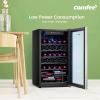 imageCOMFEE CRW29S3AST Freestanding Wine Cellar 29 Bottle Wine Cooler Refrigerators Quiet Operation Compressor Glass Door Stainless Steel Frame For RedampampWhite WineampampBeerBlack29 Bottle