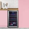 imageCOMFEE CRW29S3AST Freestanding Wine Cellar 29 Bottle Wine Cooler Refrigerators Quiet Operation Compressor Glass Door Stainless Steel Frame For RedampampWhite WineampampBeerBlack29 Bottle