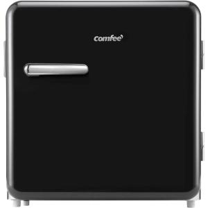 imageCOMFEE 33 Cubic Feet Solo Series Retro Refrigerator Sleek Appearance HIPS Interior Energy Saving Adjustable Legs Temperature Thermostat Dial Removable Shelf Perfect for HomeDormGarage BlackBlack