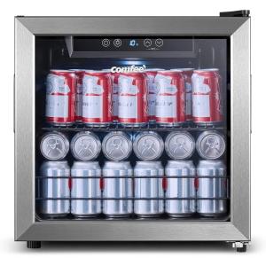imageCOMFEE CRV48S3AST Beverage Cooler 48 Cans Beverage Refrigerator Digital Temperature Control Glass Door With Stainless Steel Frame Reversible Hinge Door And Legs For Home ApartmentDorm Office
