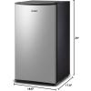 imageCOMFEE CRM33S3AST Cubic Feet Compact Singel Door Mini Fridge for Bedroom Office Garage Studio Dorm with 3 Removal Glass Shelves Stainless Steel Refrigerator 33 Cuft176quotD x 186quotW x 34quotH Silver