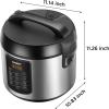 imageCOMFEE Rice Cooker 14in1 Stainless Steel Multi Cooker Slow Cooker Steamer Saut and Warmer 53 QT 20 Cups Cooked 10 Cups Uncooked Brown Rice Quinoa and OatmealBasic10 Cups Uncooked
