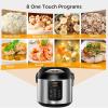 imageCOMFEE Rice Cooker 14in1 Stainless Steel Multi Cooker Slow Cooker Steamer Saut and Warmer 53 QT 20 Cups Cooked 10 Cups Uncooked Brown Rice Quinoa and OatmealBasic10 Cups Uncooked