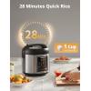 imageCOMFEE Rice Cooker 14in1 Stainless Steel Multi Cooker Slow Cooker Steamer Saut and Warmer 53 QT 20 Cups Cooked 10 Cups Uncooked Brown Rice Quinoa and Oatmeal10 Presets4 Cups Uncooked