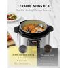 imageCOMFEE 7in1 Small Electric Pressure Cooker Slow Cooker Steamer Saut Sous Vide Warmer Multi Cooker with Natural Ceramic Coated NonStick Pot 3 QuartsBlack