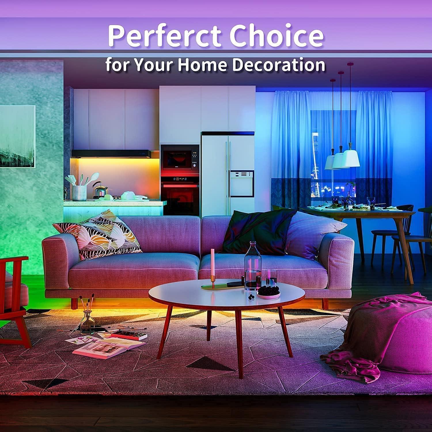imageTenmiro 656ft Led Strip Lights Smart Led Light Strips Music Sync Color Changing LED Lights App Control Led Lights for Bedroom Party Home Decoration