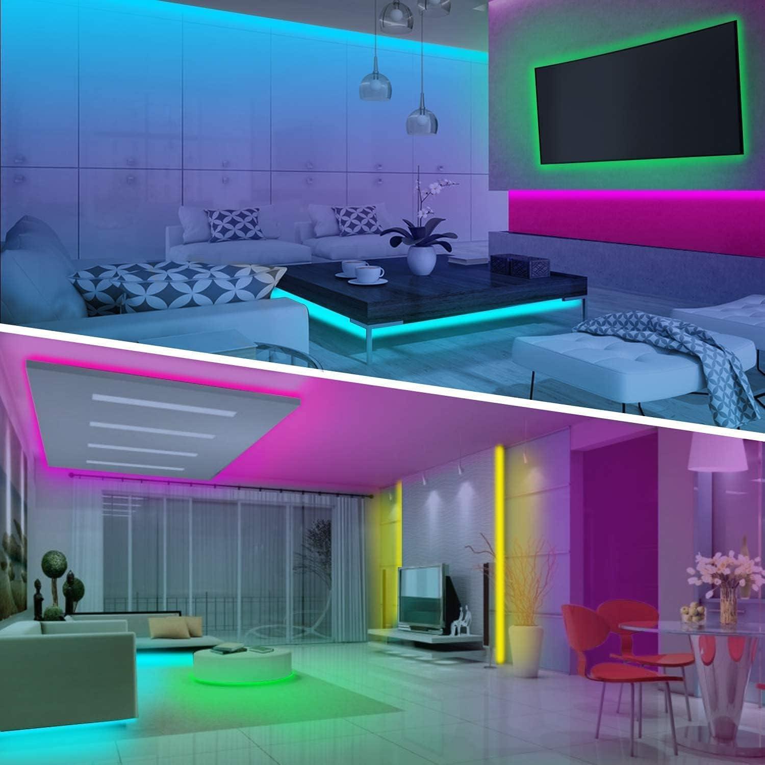 imageTenmiro 656ft Led Strip Lights Smart Led Light Strips Music Sync Color Changing LED Lights App Control Led Lights for Bedroom Party Home Decoration