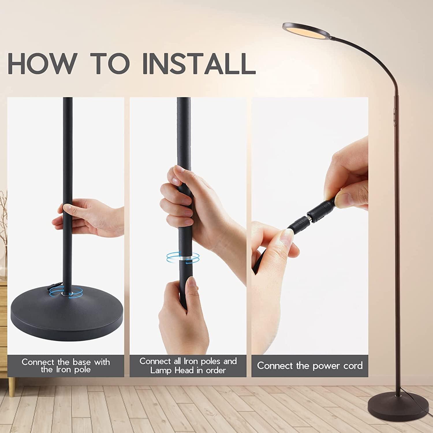imageTenmiro Floor Lamp Led Floor Lamps for Living Room Bright Modern Reading Floor Lamp with Stepless Adjust Color Temperatures ampamp Brightness Standing Lamp with Remote ampamp Touch Control BlackBlue