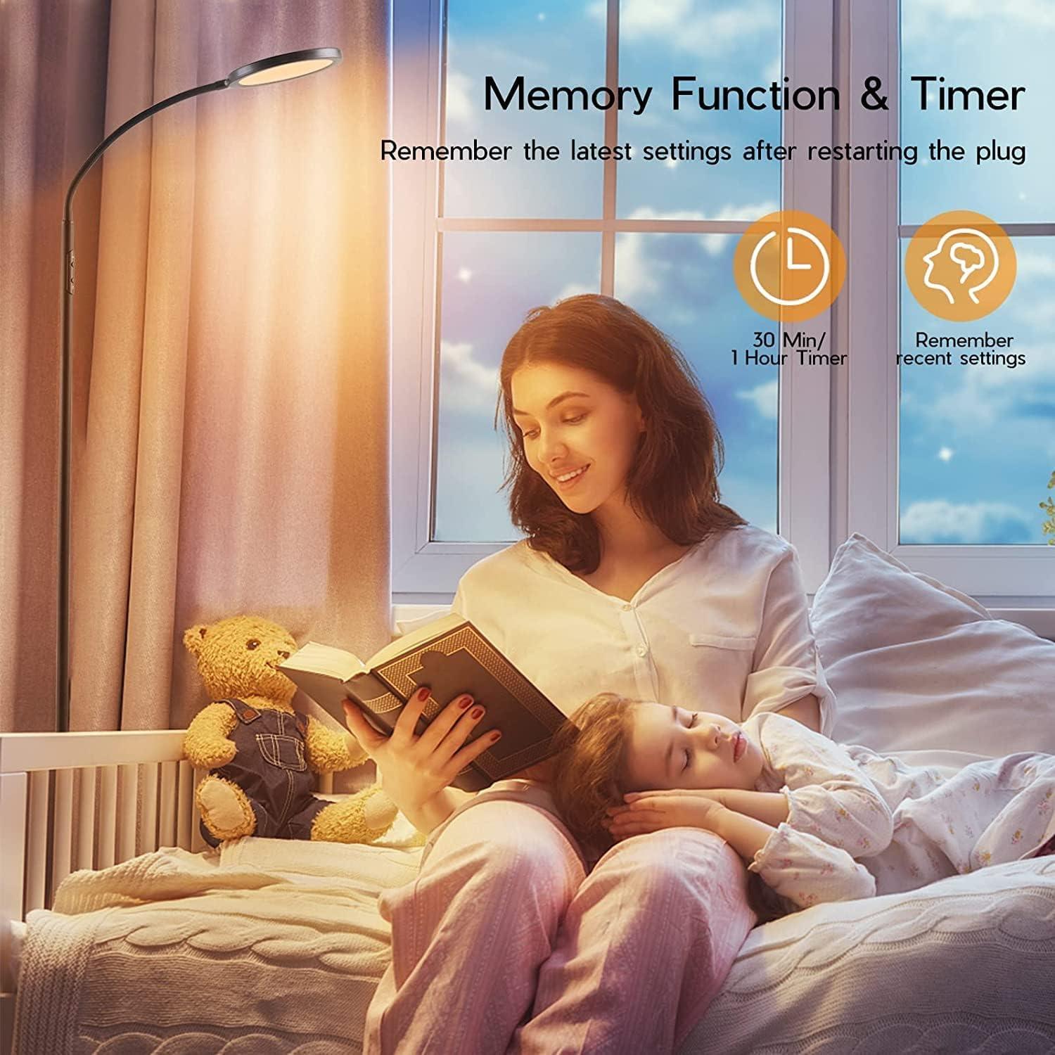 imageTenmiro Floor Lamp Led Floor Lamps for Living Room Bright Modern Reading Floor Lamp with Stepless Adjust Color Temperatures ampamp Brightness Standing Lamp with Remote ampamp Touch Control BlackPink
