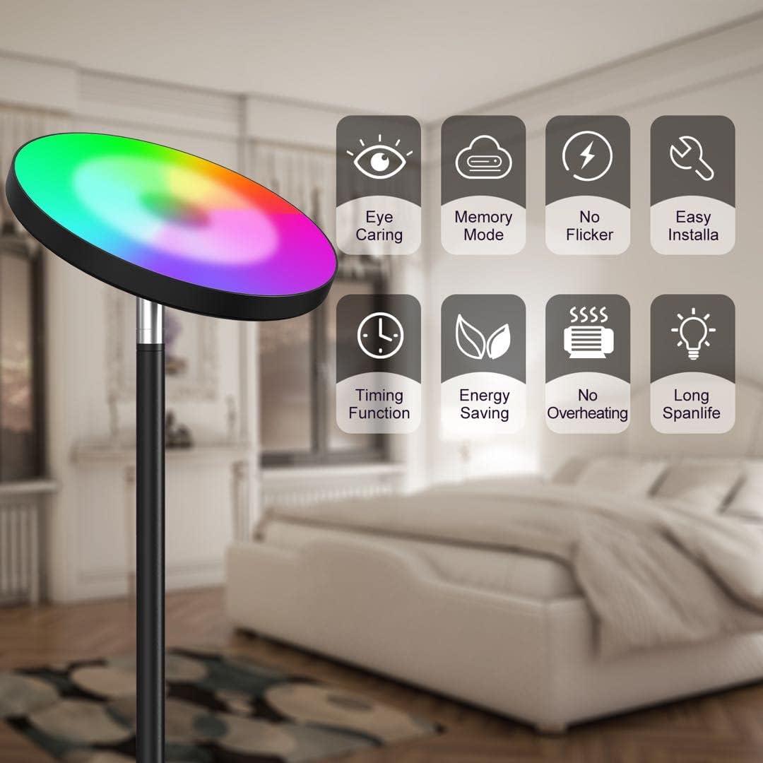 imageTenmiro Floor Lamp2700K6500K Super Bright Floor Lamps for Living Room 2 in 1 Color Changing Floor Lamp ampamp Reading Lamp Standing Lamp for Bedroom