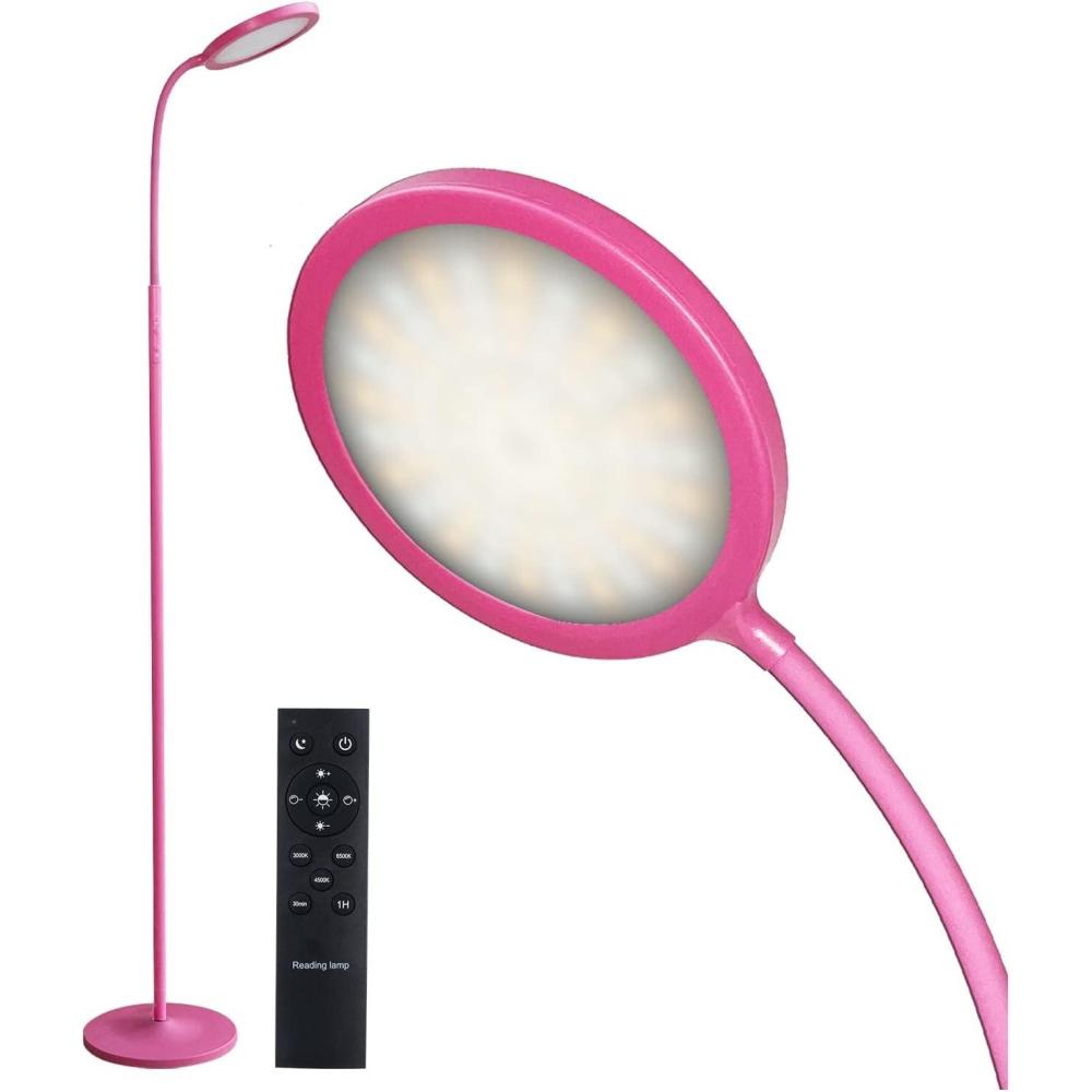 imageTenmiro Floor Lamp Led Floor Lamps for Living Room Bright Modern Reading Floor Lamp with Stepless Adjust Color Temperatures ampamp Brightness Standing Lamp with Remote ampamp Touch Control BlackPink