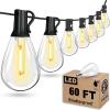 imageTenmiro 60FT Outdoor String Lights Waterproof 161 Edison Shatterproof Bulbs Led Outside Patio Lights for Porch Deck Garden Backyard Balcony Wedding Party Decor60FT