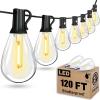 imageTenmiro 60FT Outdoor String Lights Waterproof 161 Edison Shatterproof Bulbs Led Outside Patio Lights for Porch Deck Garden Backyard Balcony Wedding Party Decor120FT