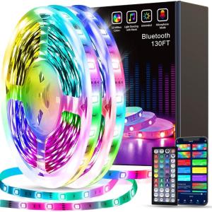 imageTenmiro Led Lights for Bedroom Music Sync LED Rope Lights APP Control with Remote RGB Led Strip Lights for Room Kitchen Party Home Decoration 656ft130FT