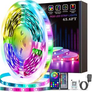 imageTenmiro Led Lights for Bedroom Music Sync LED Rope Lights APP Control with Remote RGB Led Strip Lights for Room Kitchen Party Home Decoration 656ft656FT