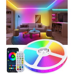 imageTenmiro Upgraded Smart IC 100ft LED Lights for Bedroom Multiple Colors on One Line LED Strip Lights Bluetooth APP Control Music Sync Color Changing Strip Lights for Room Home Party Decoration656ft