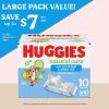 imageHuggies Natural Care Refreshing Baby Wipes Hypoallergenic Scented 10 FlipTop Packs 560 Wipes Total Packaging May Vary56 Count Pack of 10