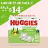 imageHuggies Natural Care Sensitive Baby Wipes Unscented Hypoallergenic 99 Purified Water 12 FlipTop Packs 768 Wipes Total Packaging May Vary64 Count Pack of 15