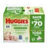 imageHuggies Natural Care Sensitive Baby Wipes Unscented Hypoallergenic 99 Purified Water 12 FlipTop Packs 768 Wipes Total Packaging May Vary64 Count Pack of 17