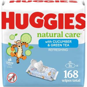 imageHuggies Natural Care Refreshing Baby Wipes Hypoallergenic Scented 10 FlipTop Packs 560 Wipes Total Packaging May Vary56 Count Pack of 3