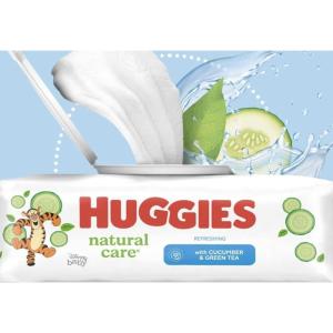 imageHuggies Natural Care Refreshing Baby Wipes Hypoallergenic Scented 10 FlipTop Packs 560 Wipes Total Packaging May Vary56 Count Pack of 8