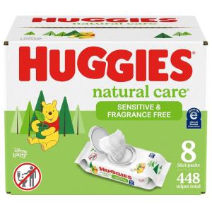 imageHuggies Natural Care Sensitive Baby Wipes Unscented Hypoallergenic 99 Purified Water 12 FlipTop Packs 768 Wipes Total Packaging May Vary56 Count Pack of 8