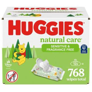 imageHuggies Natural Care Sensitive Baby Wipes Unscented Hypoallergenic 99 Purified Water 12 FlipTop Packs 768 Wipes Total Packaging May Vary64 Count Pack of 12