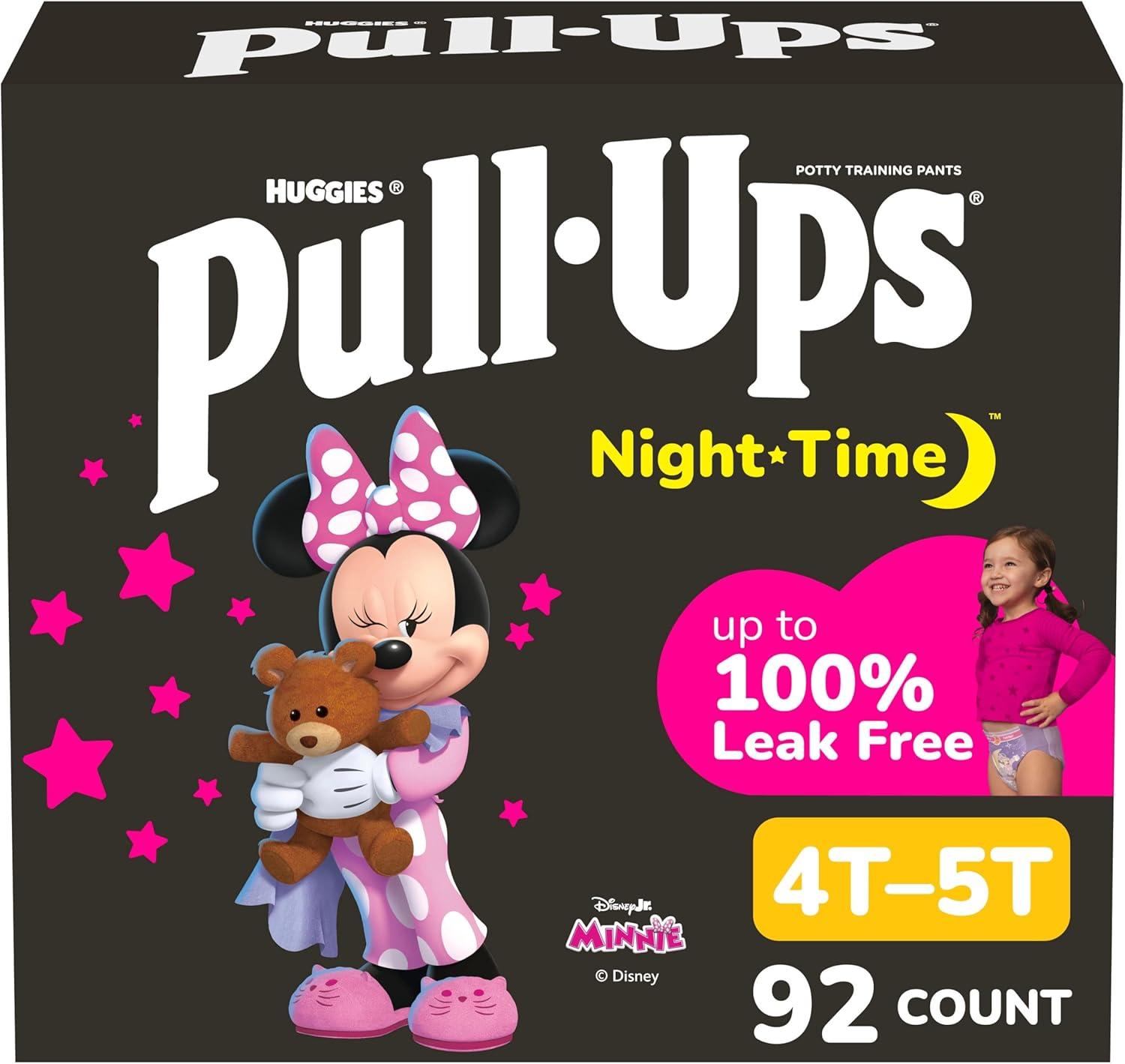 imagePullUps Girls NightTime Potty Training Pants Size 4T5T Overnight Training Underwear 3850 lbs 92 Ct4T5T