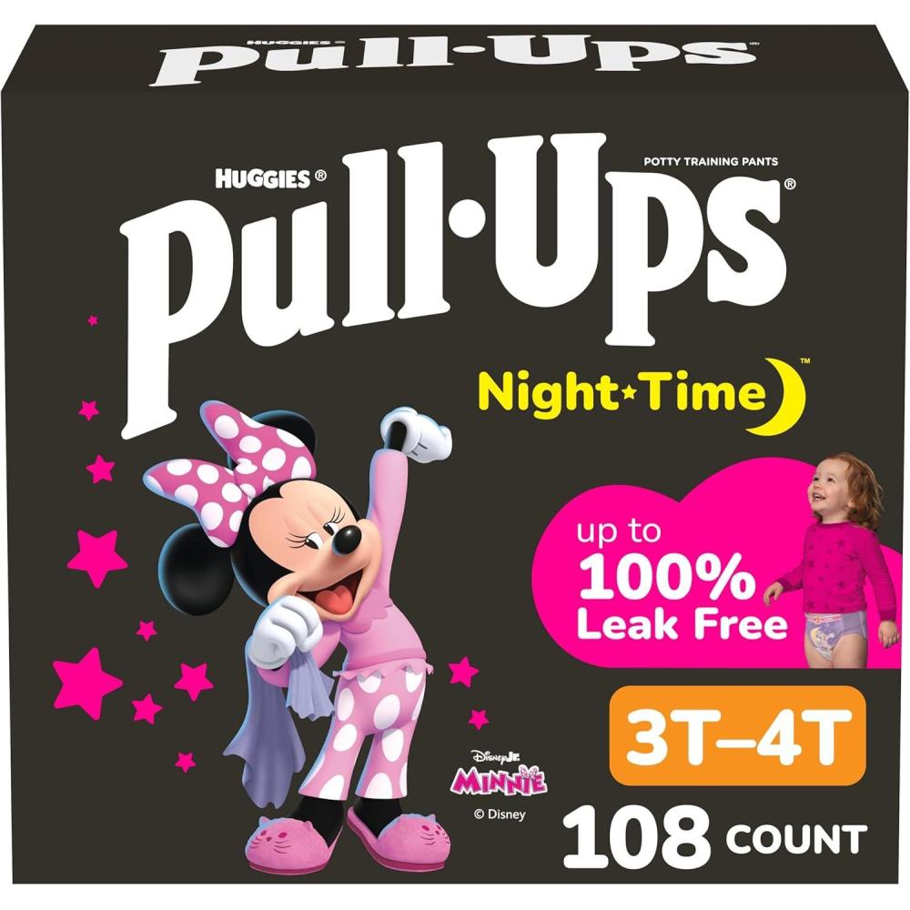 imagePullUps Girls NightTime Potty Training Pants Size 3T4T Overnight Training Underwear 3240 lbs 108 Ct