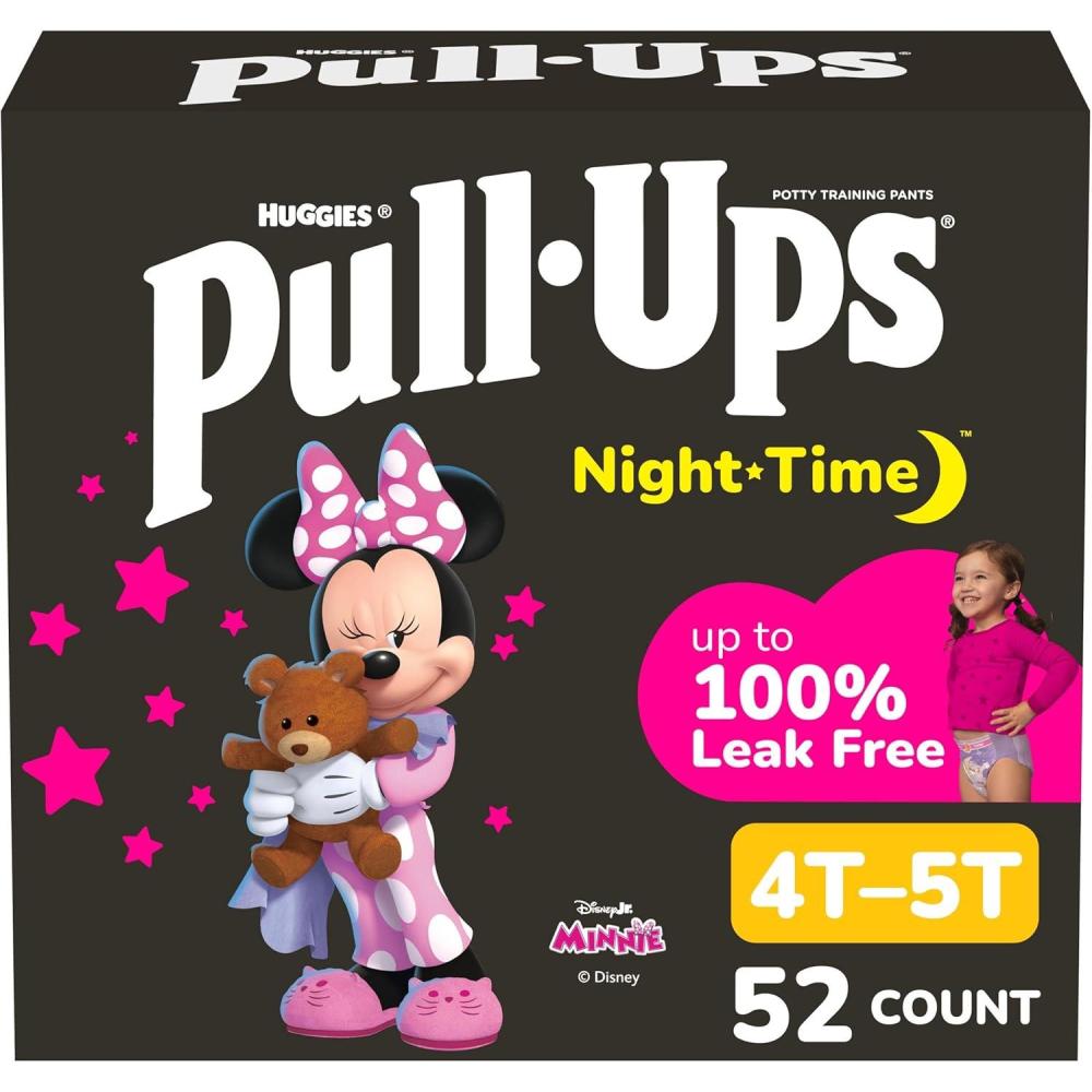 imagePullUps Girls NightTime Potty Training Pants Size 4T5T Overnight Training Underwear 3850 lbs 92 Ct4T5T