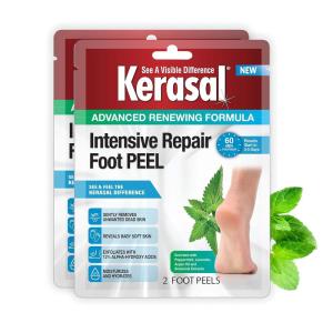 imageKerasal Intensive Foot Repair Skin Healing Ointment for Cracked Heels and Dry Feet 1 Oz and Kerasal Intensive Repair Foot Peel for Dry Feet 2 PairsIntensive Foot Repair Peel