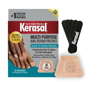 imageKerasal MultiPurpose Nail Repair Patches  14 Count Twin Pack Repair for Damaged Nails 8Hour Treatment Restores Healthy AppearancePatches  Files