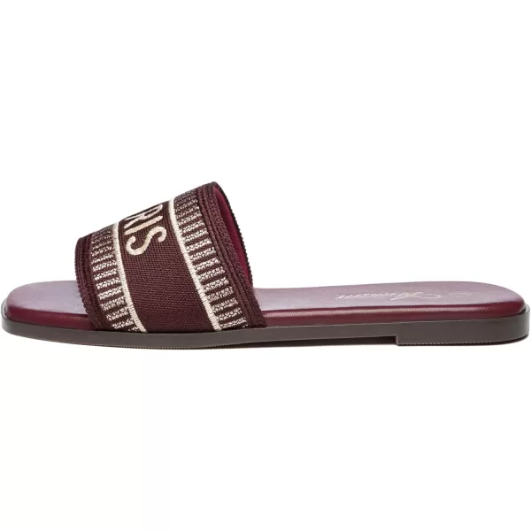 Athlefit Women's Slip On Flat Sandals Summer Embroidered Square Open Toe Slide Sandals