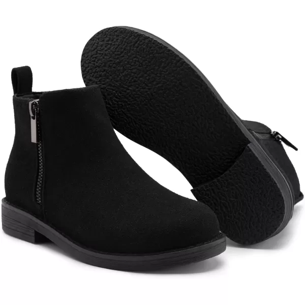 Athlefit Girls Ankle Boots Kids Side Zipper Low Heels Booties for Toddler Little Kid/Big Kid