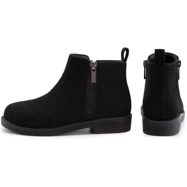 Athlefit Girls Ankle Boots Kids Side Zipper Low Heels Booties for Toddler Little Kid/Big Kid