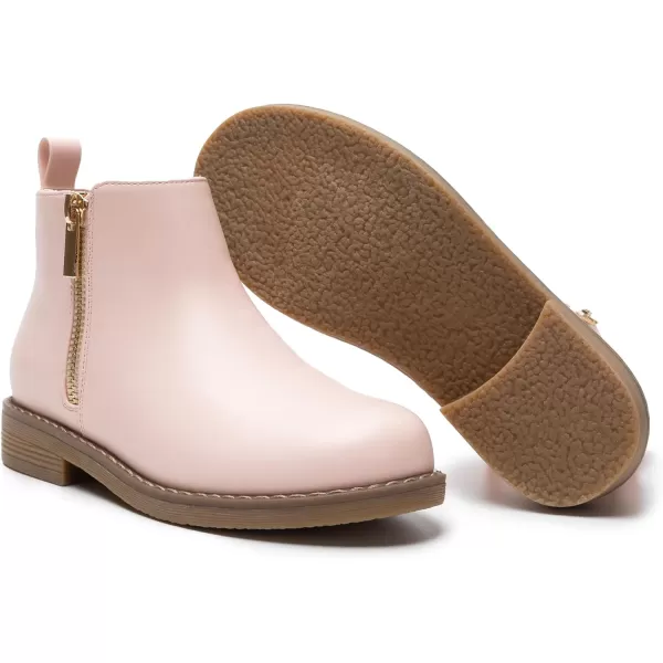 Athlefit Girls Ankle Boots Kids Side Zipper Low Heels Booties for Toddler Little Kid/Big Kid