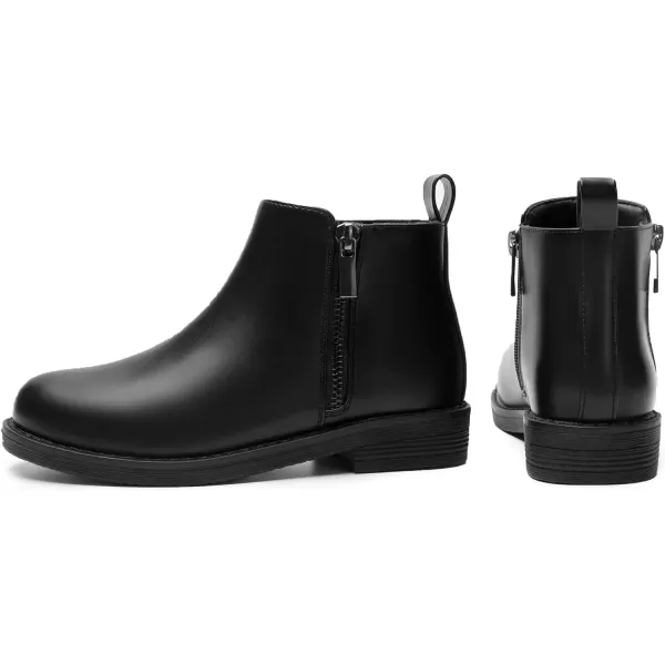 Athlefit Girls Ankle Boots Kids Side Zipper Low Heels Booties for Toddler Little Kid/Big Kid