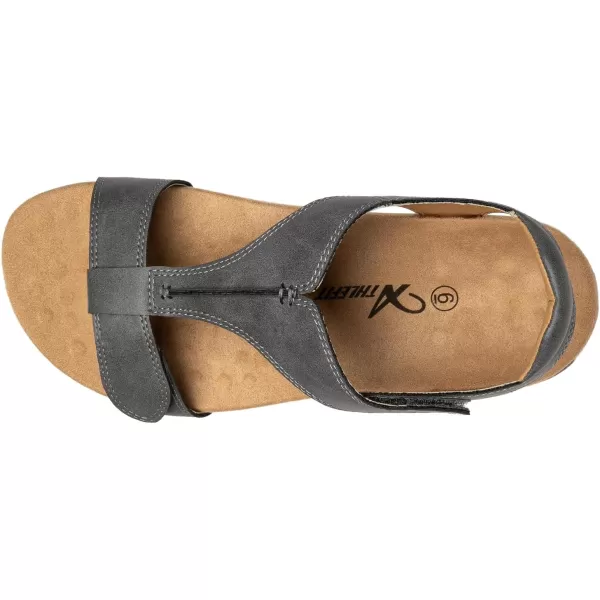 Athlefit Women's Orthopedic Arch Support Sandals Comfort Leather Beach Flat Sandals Dressy Summer