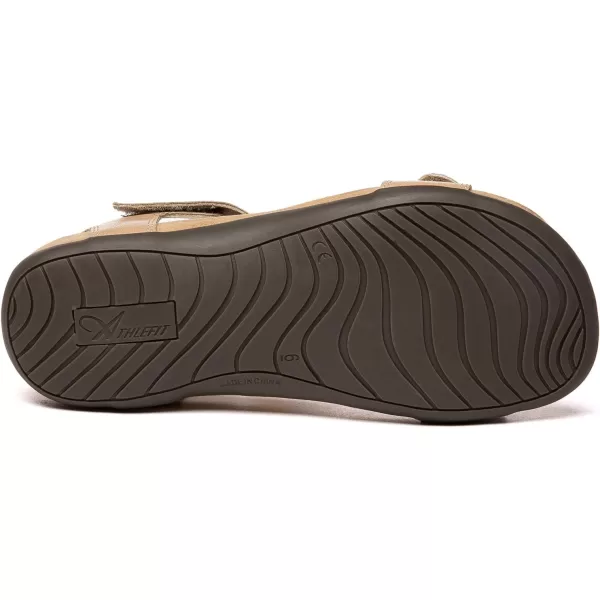 Athlefit Women's Orthopedic Arch Support Sandals Comfort Leather Beach Flat Sandals Dressy Summer