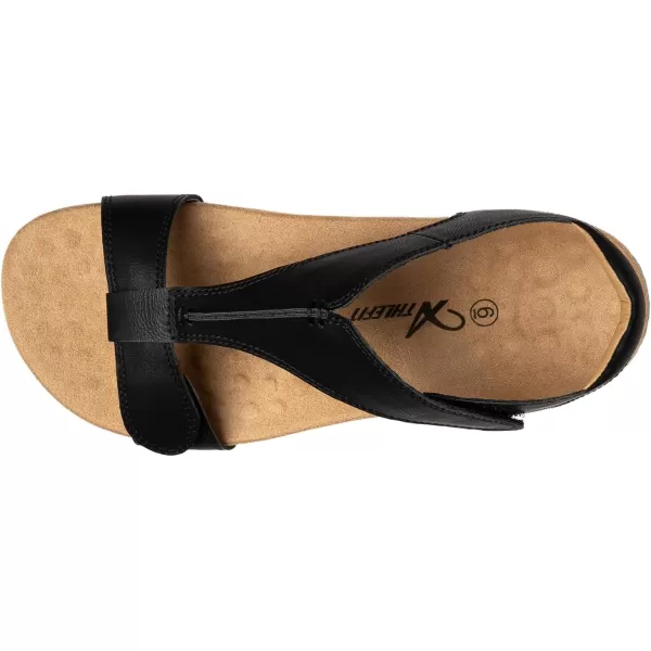 Athlefit Women's Orthopedic Arch Support Sandals Comfort Leather Beach Flat Sandals Dressy Summer