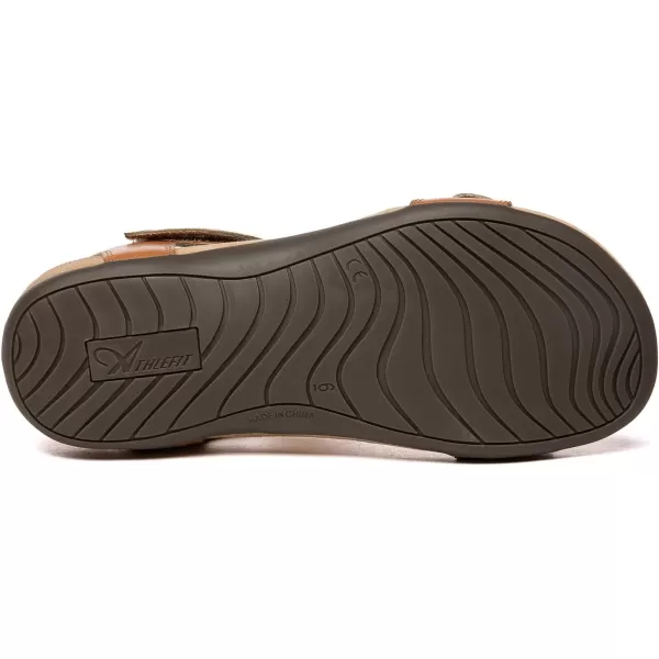 Athlefit Women's Orthopedic Arch Support Sandals Comfort Leather Beach Flat Sandals Dressy Summer